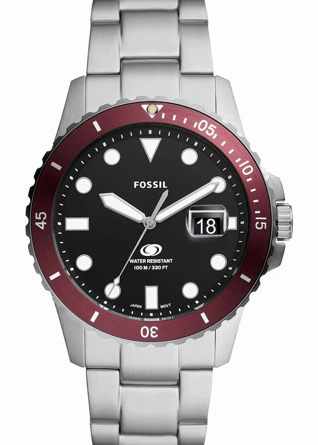 FOSSIL BLUE BLACK DIAL STAINLESS STEEL BRACELET FS6013