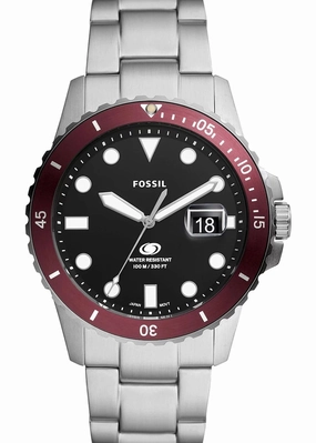 FOSSIL BLUE BLACK DIAL STAINLESS STEEL BRACELET FS6013