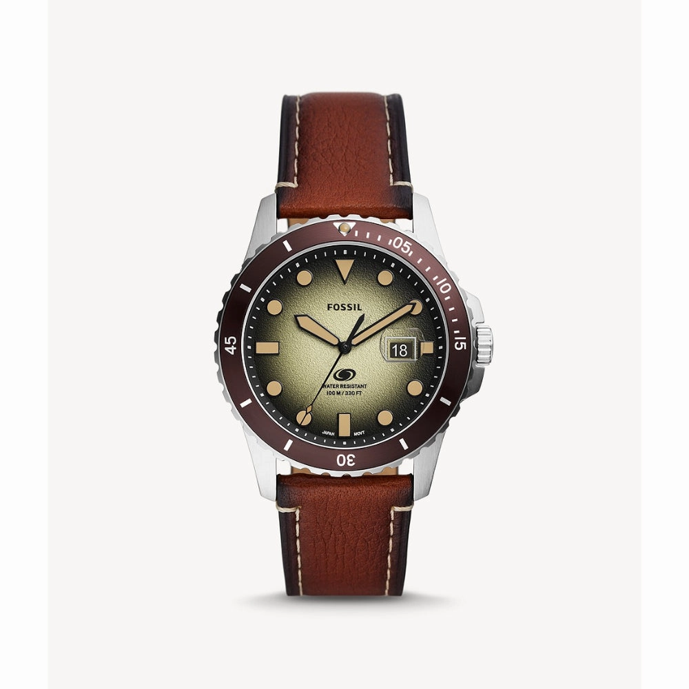Fossil Blue Dive Brown Leather Strap Men Watch FS5961