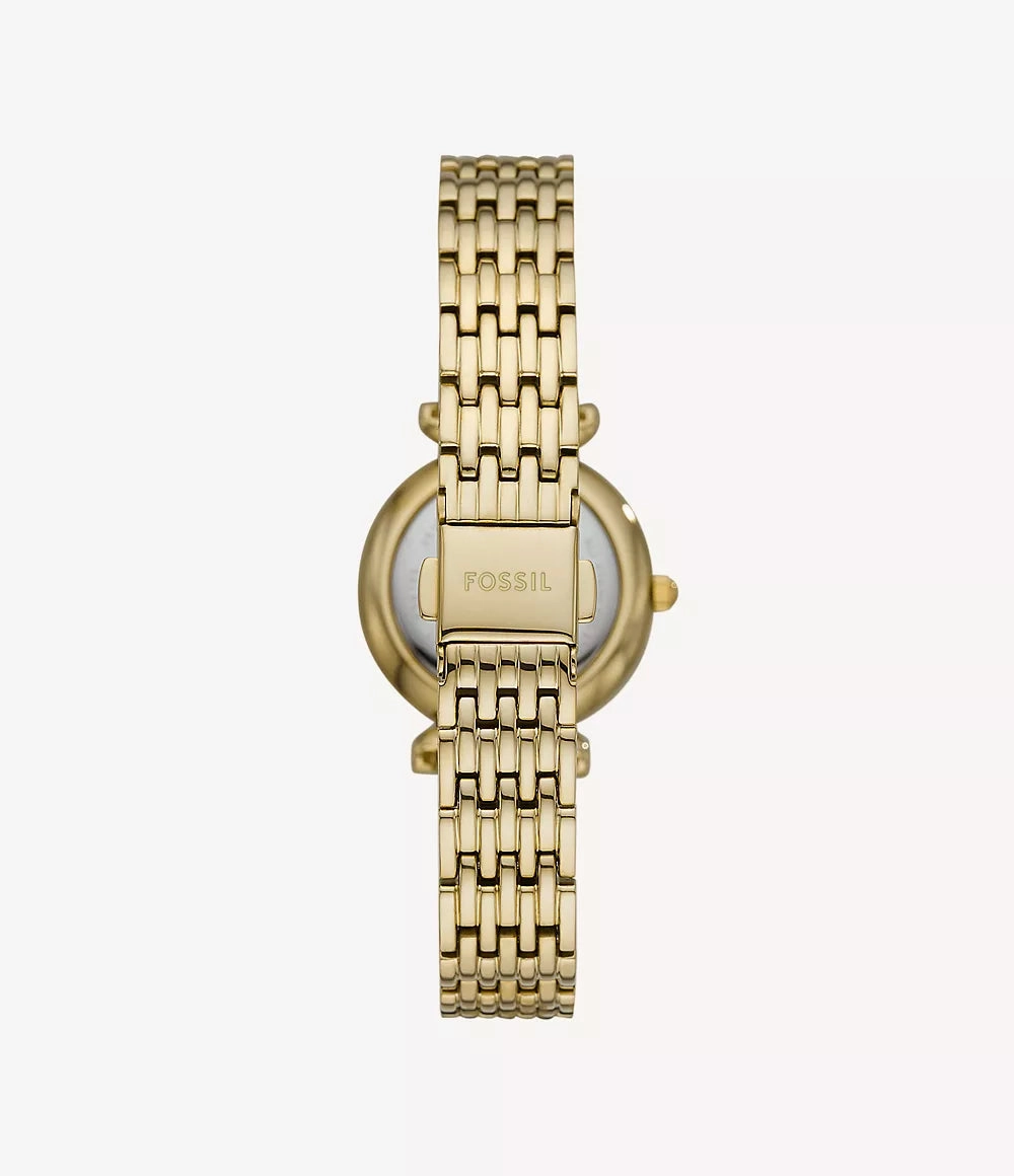 Fossil Carlie Mini Three-Hand Gold-Tone Stainless Steel Watch ES4735