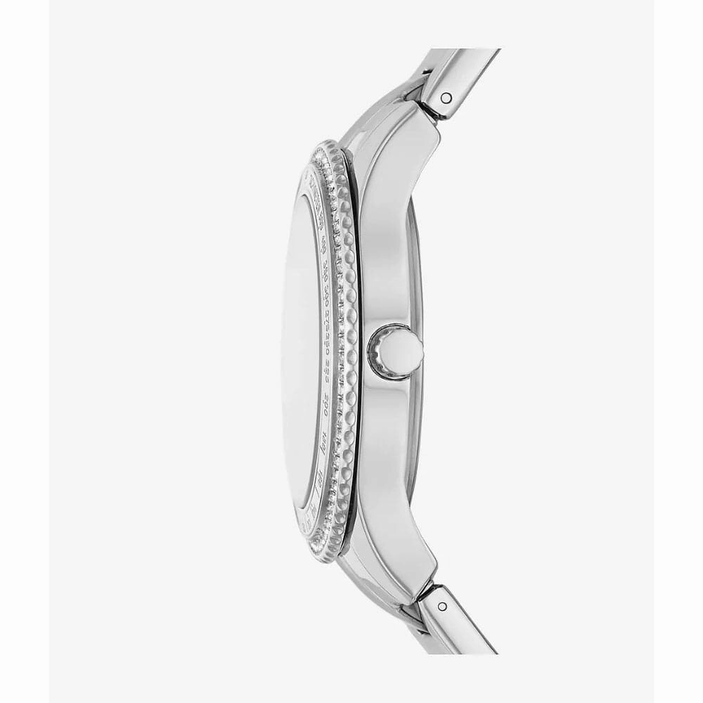 Fossil Chronograph Silver Dial Stainless Steel Strap Women Watch ES5108P
