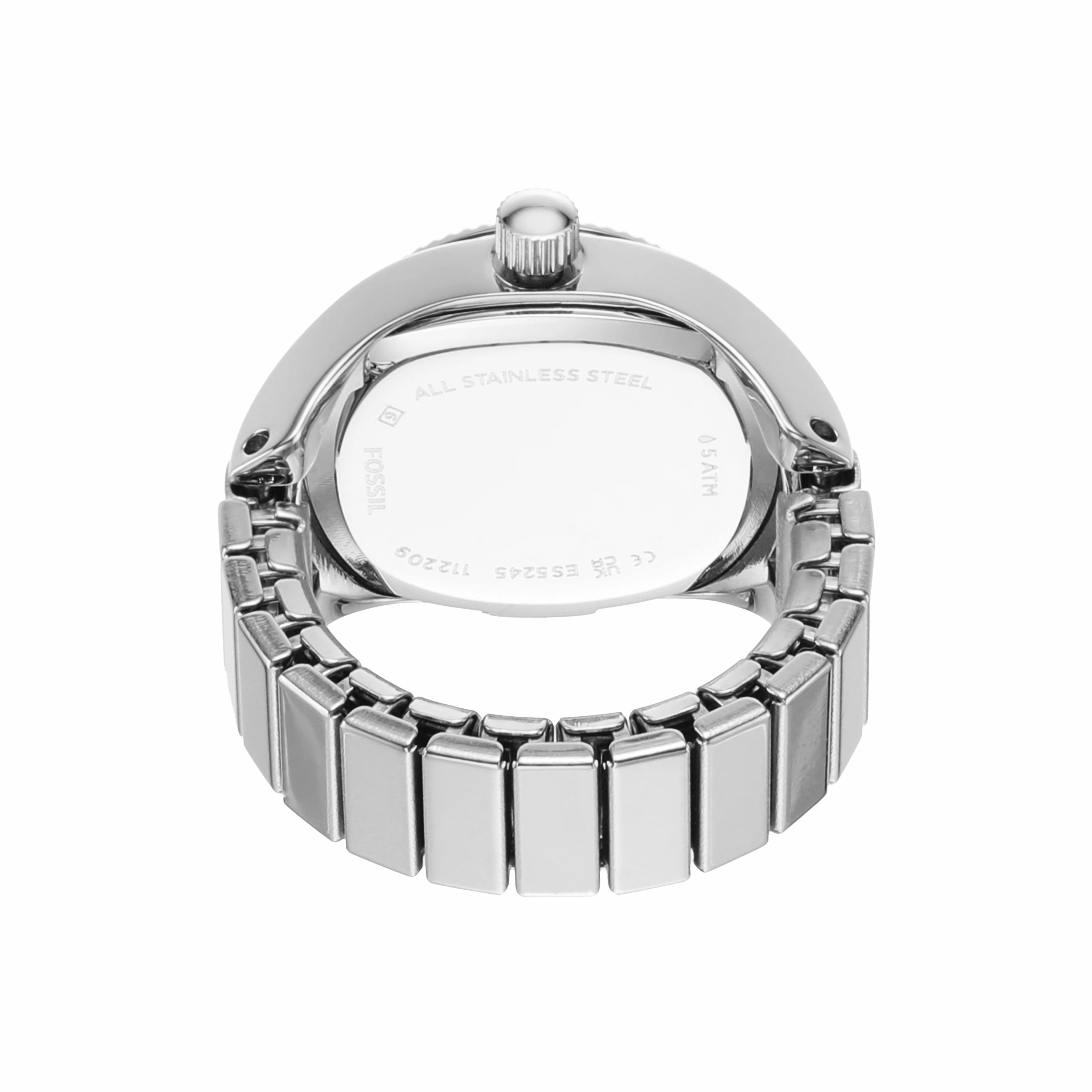 Fossil Exquisite Silver Ring Watch ES5245 with Two-Hand Movement