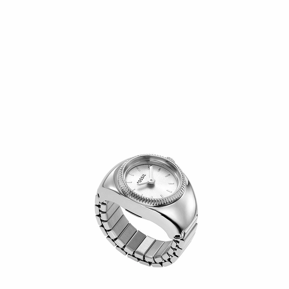 Fossil Exquisite Silver Ring Watch ES5245 with Two-Hand Movement