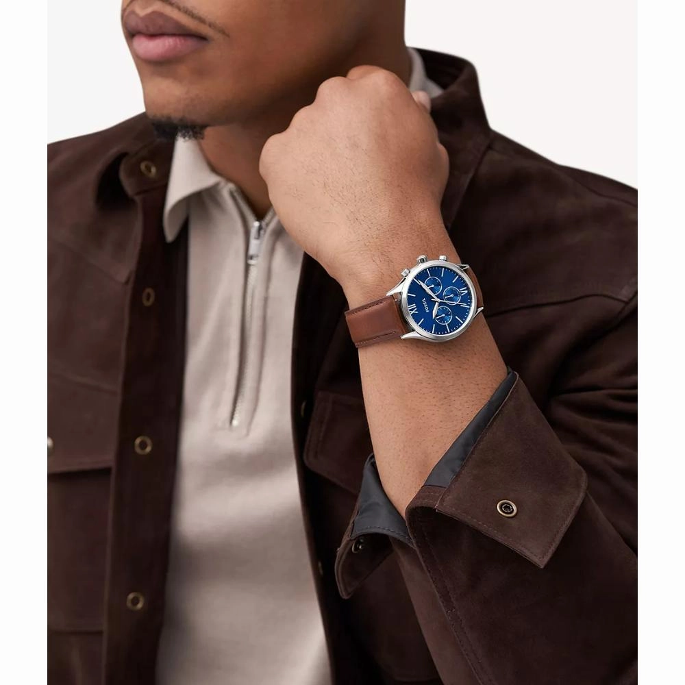Fossil Fenmore Multifunction Brown Leather Strap Watch BQ2811P