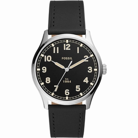 FOSSIL FS5926 BLACK LEATHER MEN WATCH