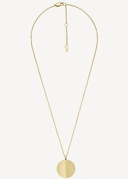 FOSSIL JEWELLERY HARLOW LINEAR TEXTURE CIRCLE GOLD NECKLACE JF04534710