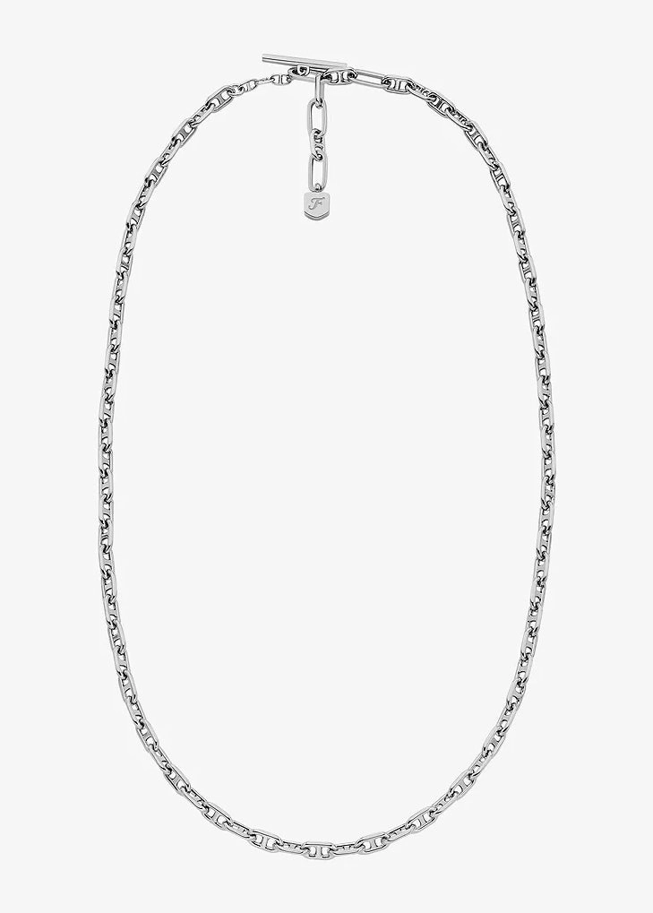FOSSIL JEWELLERY HERITAGE D-LINK ANCHOR SILVER NECKLACE JA7243040