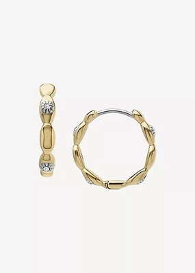 FOSSIL JEWELLERY SUTTON EVIL EYE GOLD TONE HOOP EARRINGS JF04795710