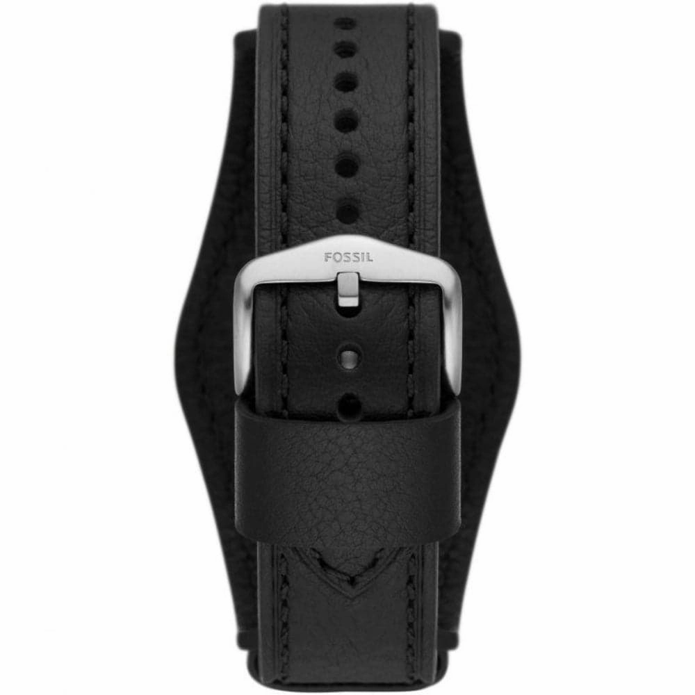 Fossil Machine Chronograph Black Leather Strap Men Watch FS5921P