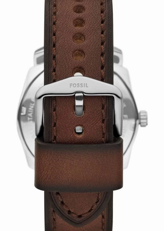 FOSSIL MACHINE GREEN DIAL BROWN LEATHER BAND FS6085