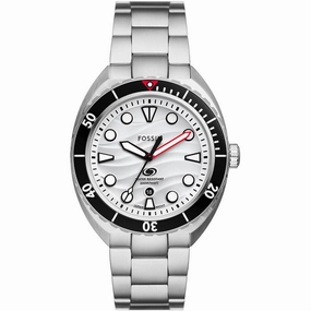 Fossil Men's Watch - Breaker White Dial Silver Stainless Steel Bracelet | FS6063