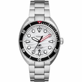 Fossil Men's Watch - Breaker White Dial Silver Stainless Steel Bracelet | FS6063