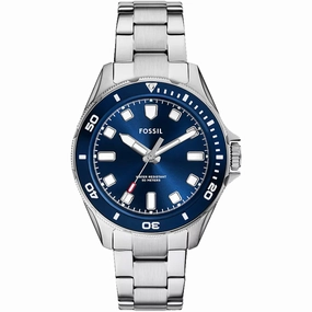 Fossil Men's Watch - Dalton Quartz Blue Dial Silver Tone Steel Bracelet | BQ2881