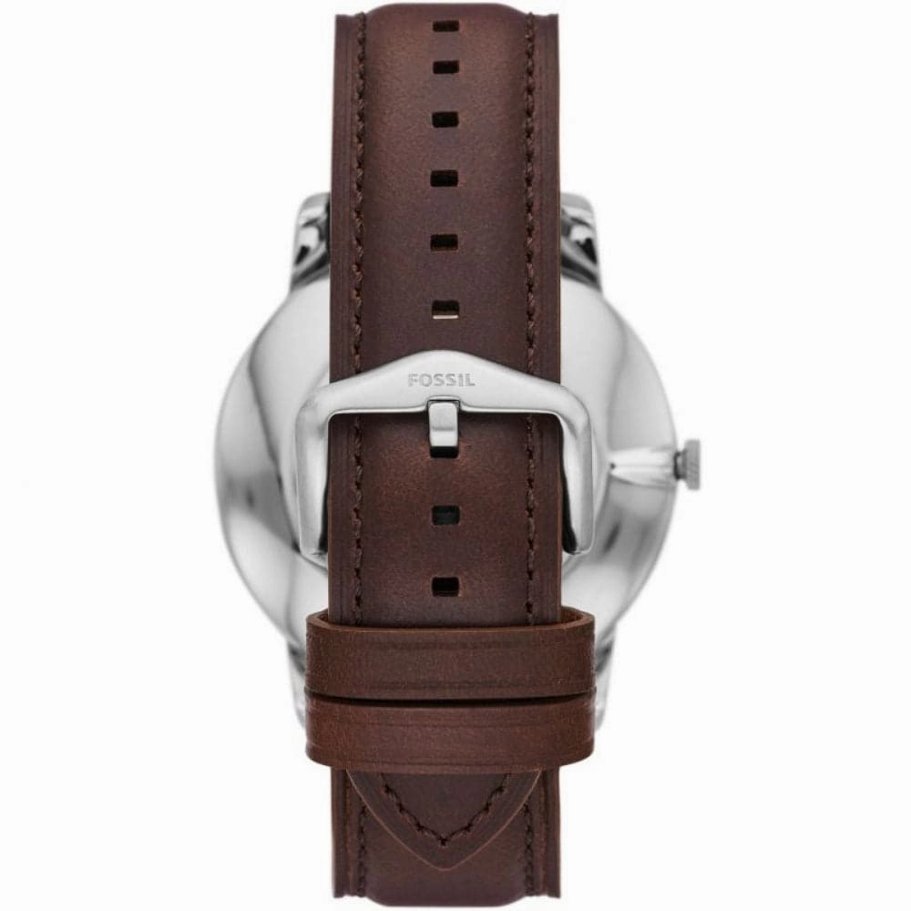 Fossil Minimalist Brown Leather Strap Men Watch Set FS5966SETP