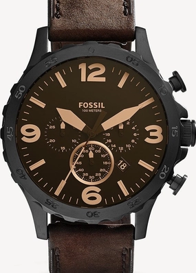 FOSSIL NATE CHRONOGRAPH BROWN LEATHER BAND JR1487