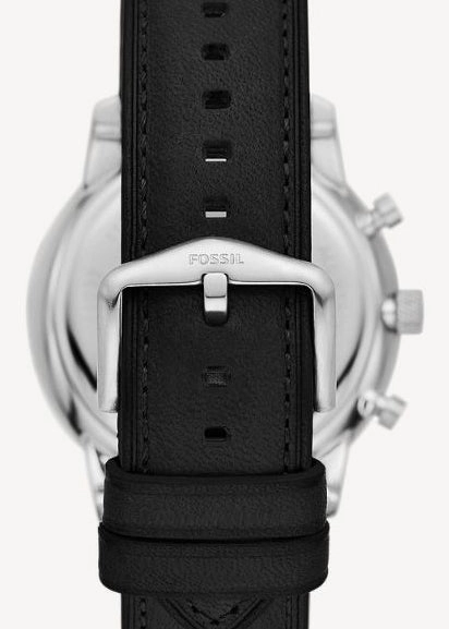 FOSSIL NEUTRA CHRONOGRAPH WHITE DIAL BLACK LEATHER BAND FS6023