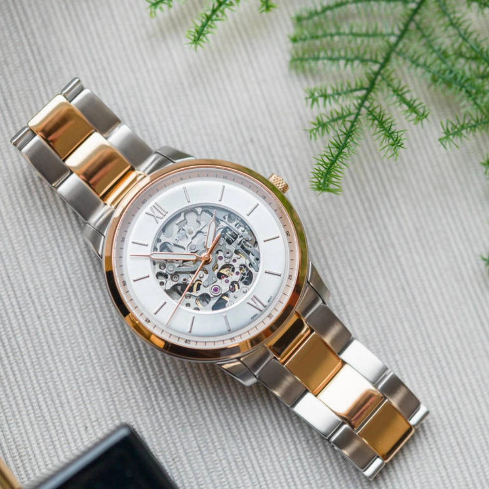 FOSSIL NEUTRAL ME3196 TWO-TONE STAINLESS STEEL MEN WATCH