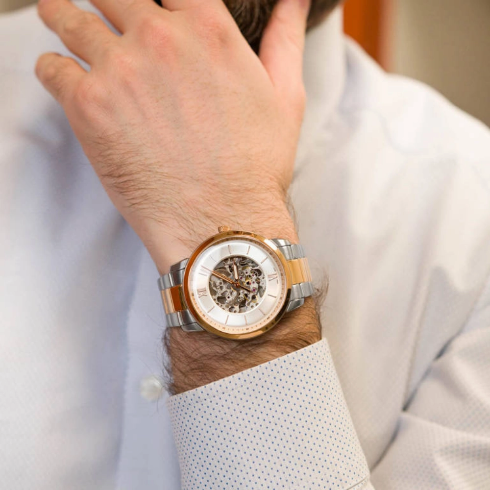 FOSSIL NEUTRAL ME3196 TWO-TONE STAINLESS STEEL MEN WATCH