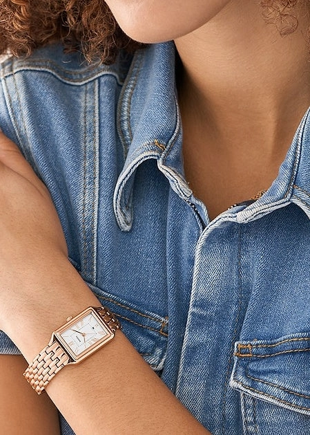 FOSSIL RAQUEL WHITE DIAL ROSE GOLD BRACELET ES5271