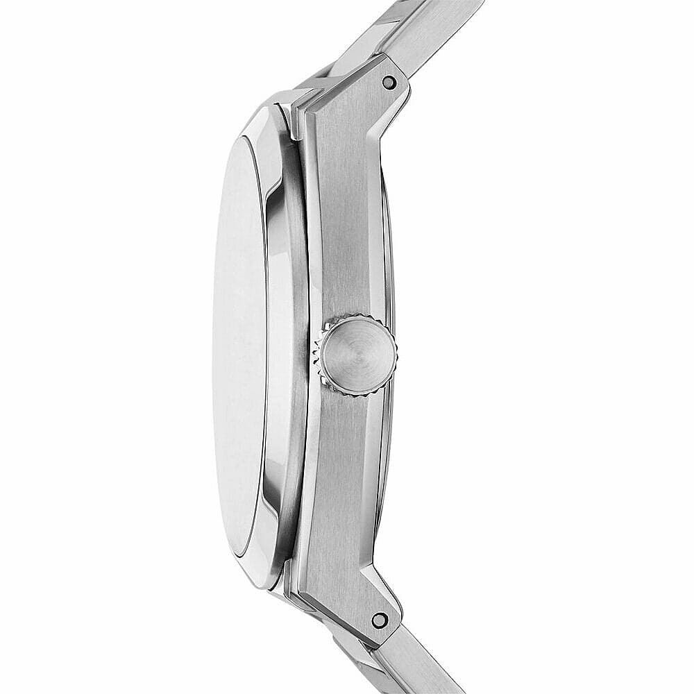 Fossil Red Dial Silver Stainless Steel Strap Men Watch FS5984