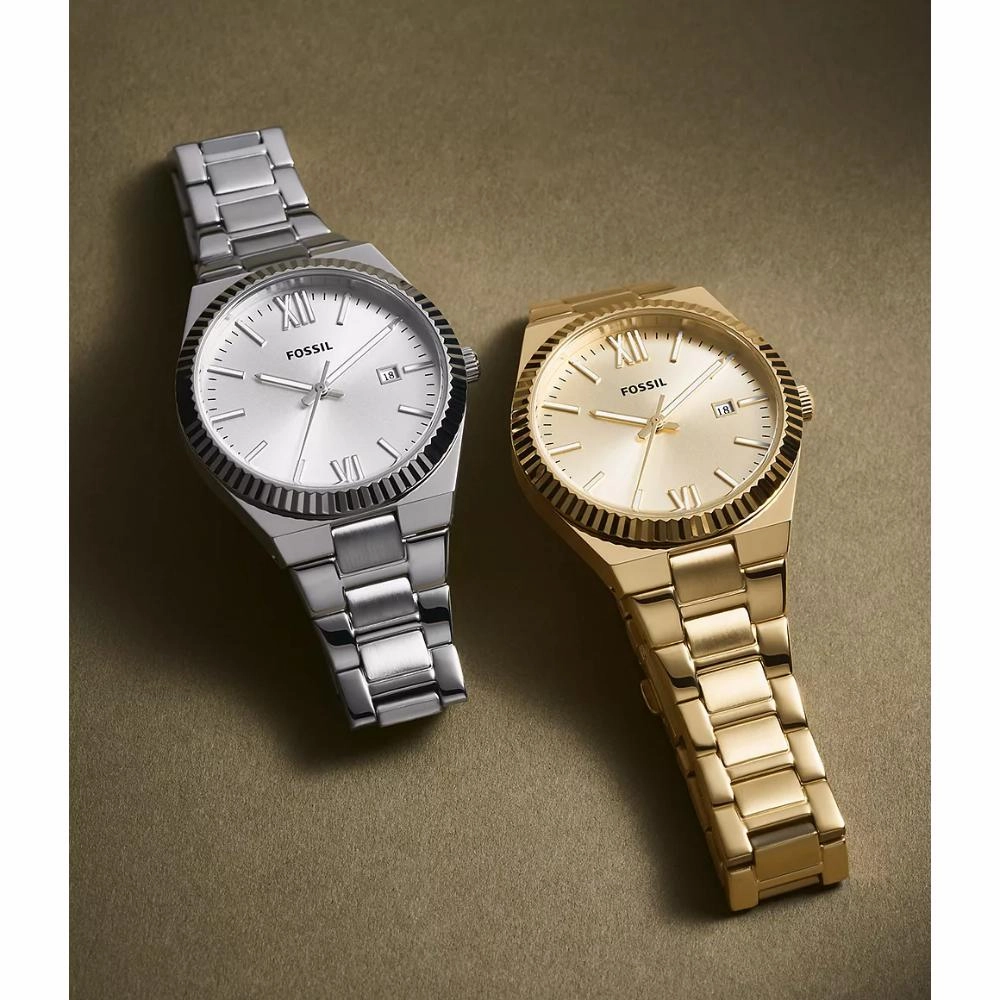 Fossil Scarlette Date Display Gold Tone Stainless Steel Women's Watch ES5299P