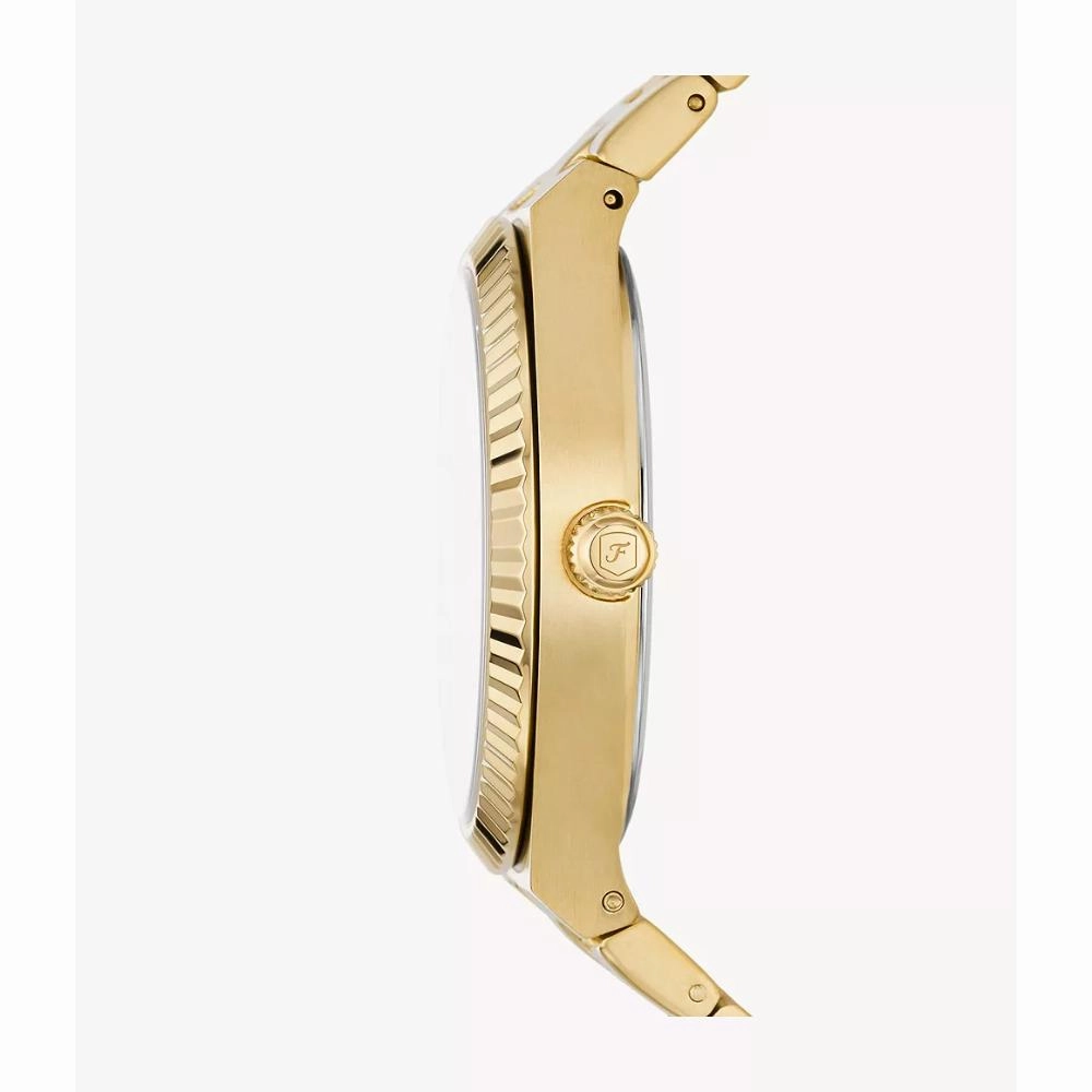 Fossil Scarlette Date Display Gold Tone Stainless Steel Women's Watch ES5299P