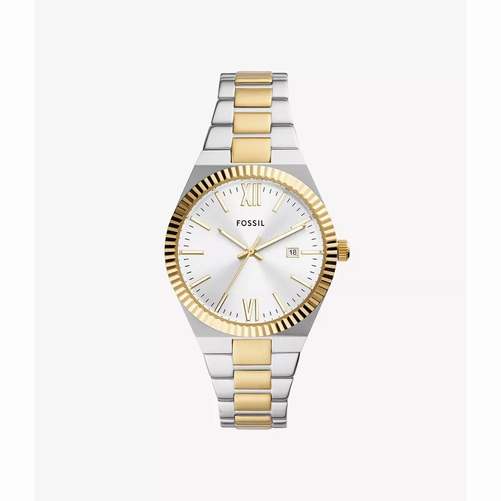 Fossil Scarlette Date Display Two-Tone Stainless Steel Women's Watch ES5259P