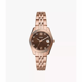Fossil Scarlette Rose Gold Tone Stainless Steel Women's Watch ES5324P