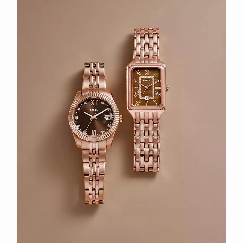 Fossil Scarlette Rose Gold Tone Stainless Steel Women's Watch ES5324P
