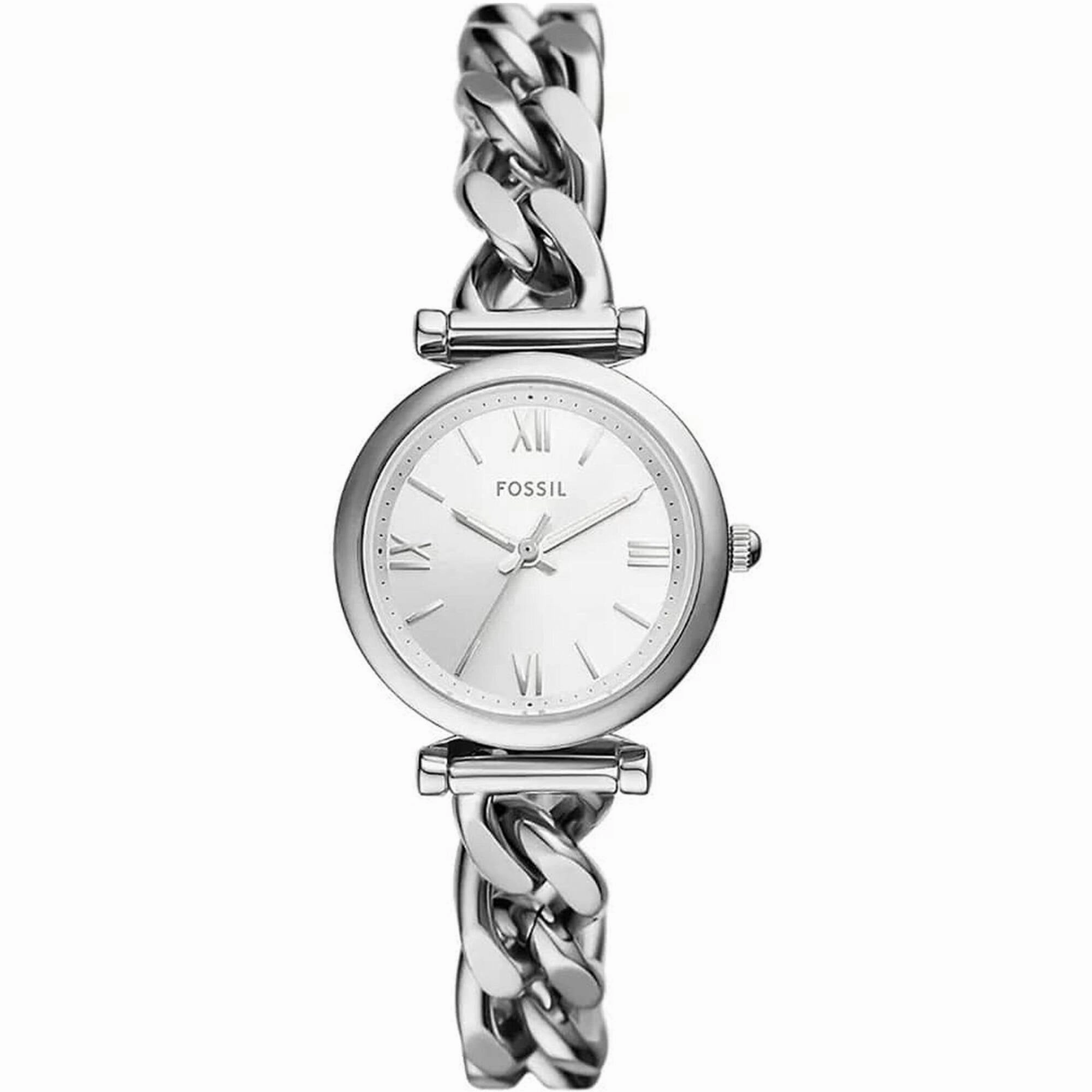 Fossil Women's Watch - Carlie Quartz Silver Dial Stainless Steel Bracelet | ES5331