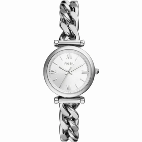 Fossil Women's Watch - Carlie Quartz Silver Dial Stainless Steel Bracelet | ES5331