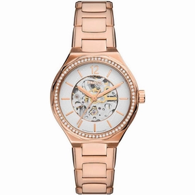 Fossil Women's Watch - Eevie Quartz SS Case White Dial Rose Gold Bracelet | BQ3781