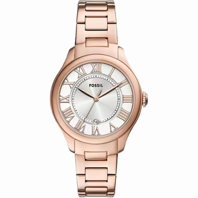 Fossil Women's Watch - Gilmore Quartz Silver Dial Rose Gold Steel Bracelet | ES5394