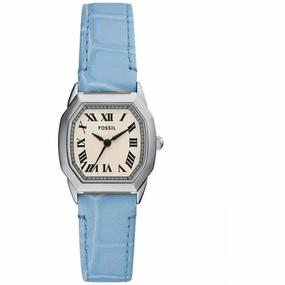 Fossil Women's Watch - Harlow Quartz SS Case Beige Dial Blue Leather Strap | ES5405