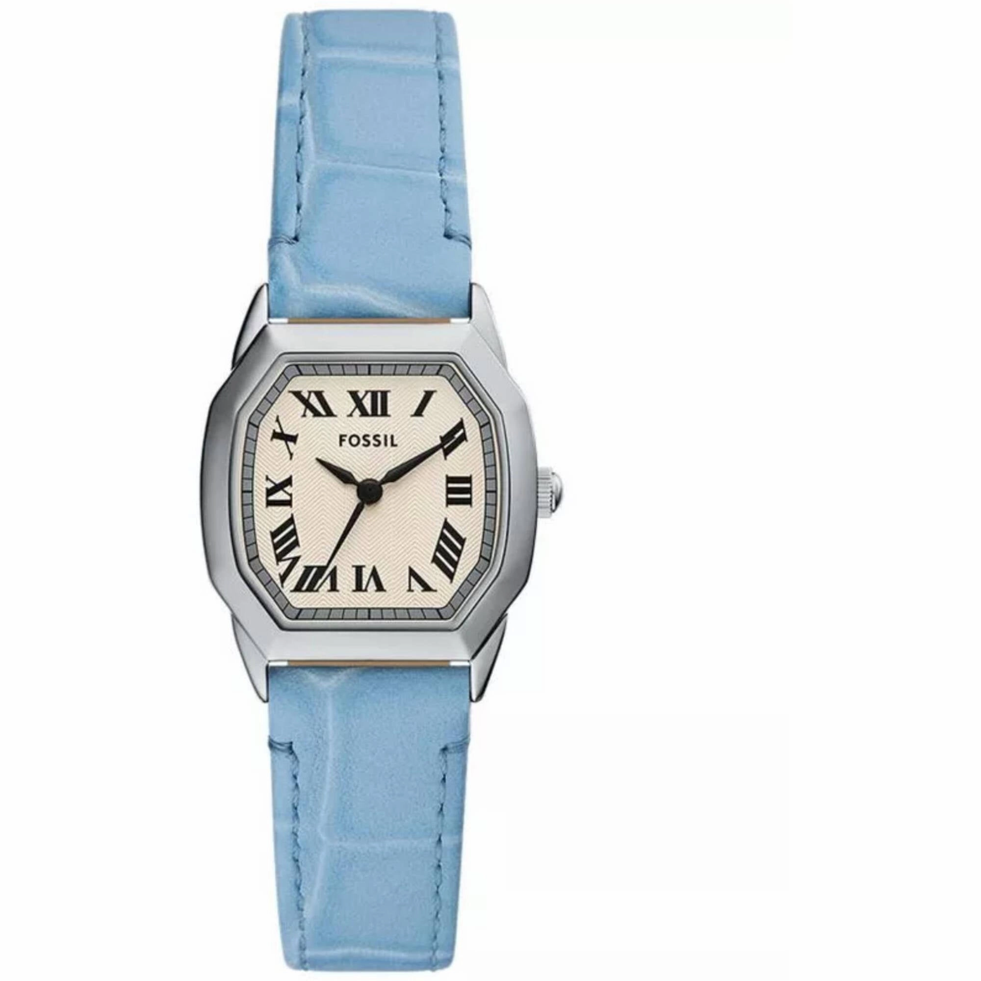 Fossil Women's Watch - Harlow Quartz SS Case Beige Dial Blue Leather Strap | ES5405