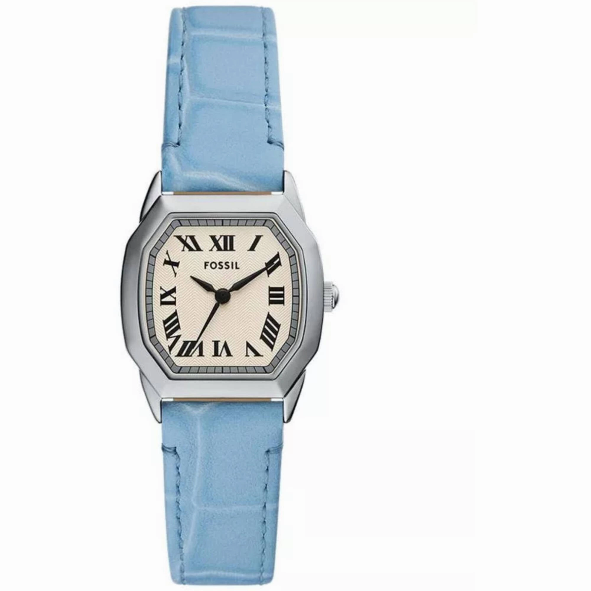 Fossil Women's Watch - Harlow Quartz SS Case Beige Dial Blue Leather Strap | ES5405
