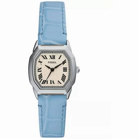 Fossil Women's Watch - Harlow Quartz SS Case Beige Dial Blue Leather Strap | ES5405
