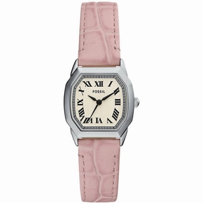 Fossil Women's Watch - Harlow Quartz SS Case Beige Dial Pink Leather Strap | ES5406