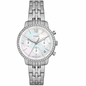 Fossil Women's Watch - Neutra Quartz Chronograph White Dial Silver Bracelet | ES5357