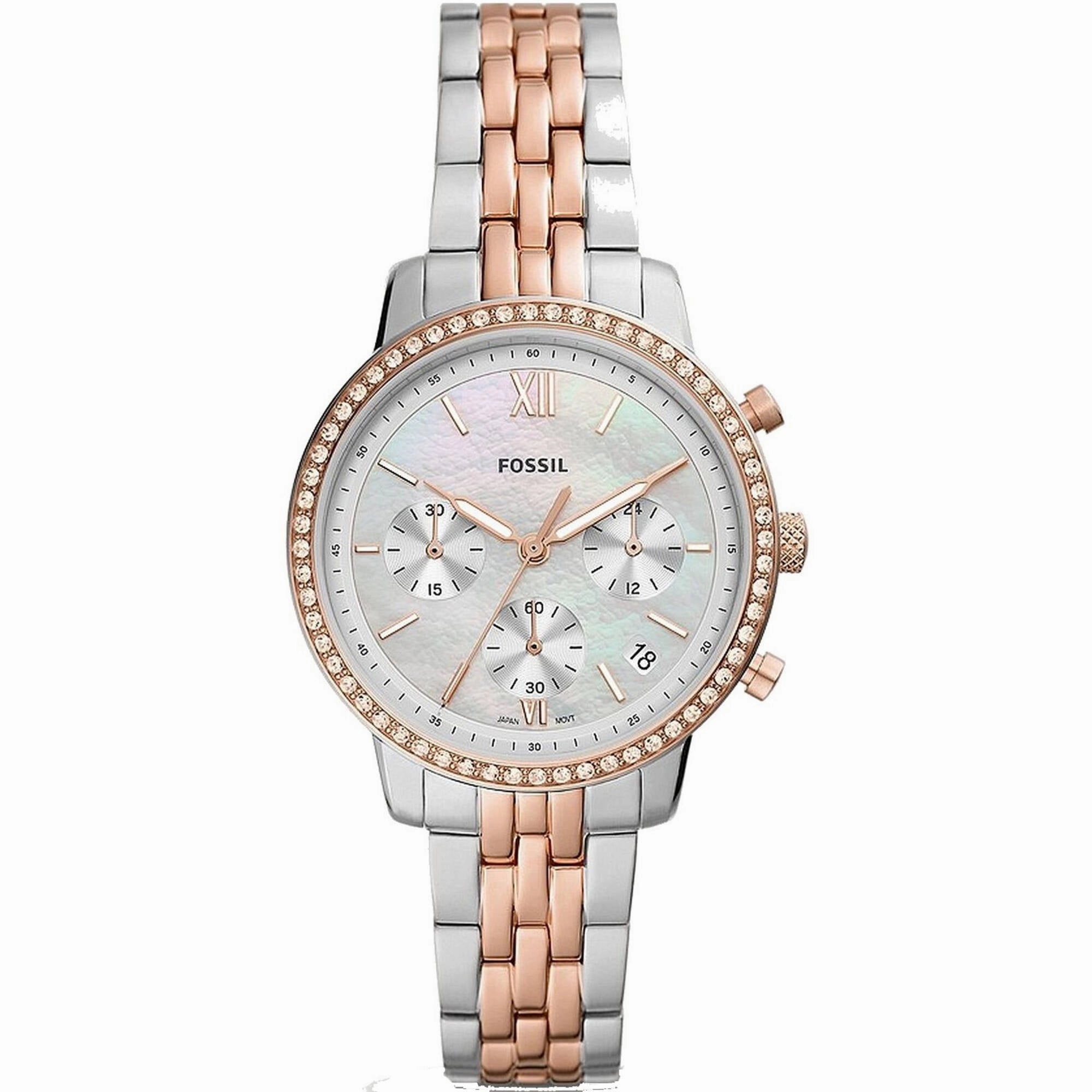 Fossil Women's Watch - Neutra Quartz White Mop Dial Two Tone Steel Bracelet | ES5279