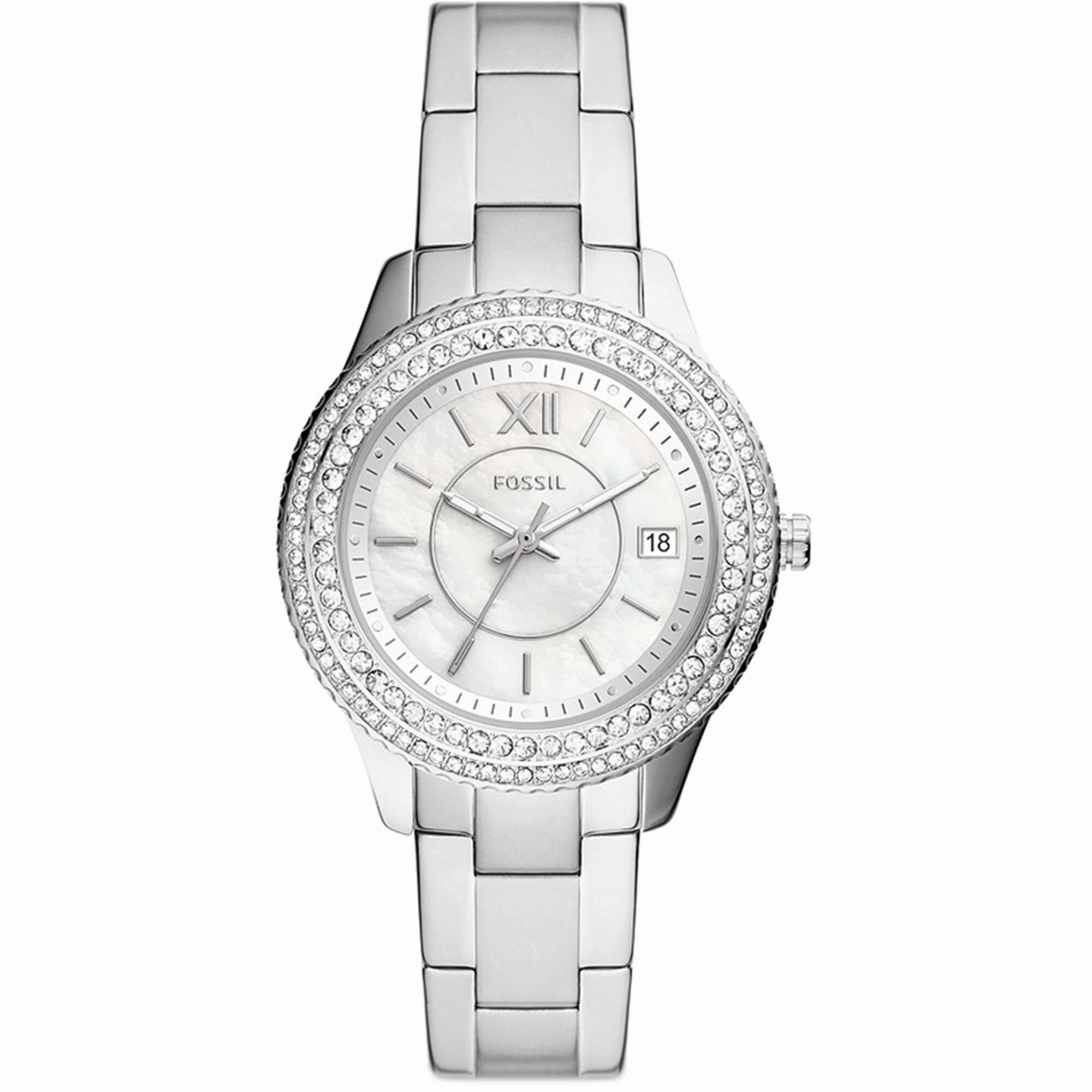 Fossil Women's Watch - Stella Quartz Silver Dial Stainless Steel Bracelet | ES5130