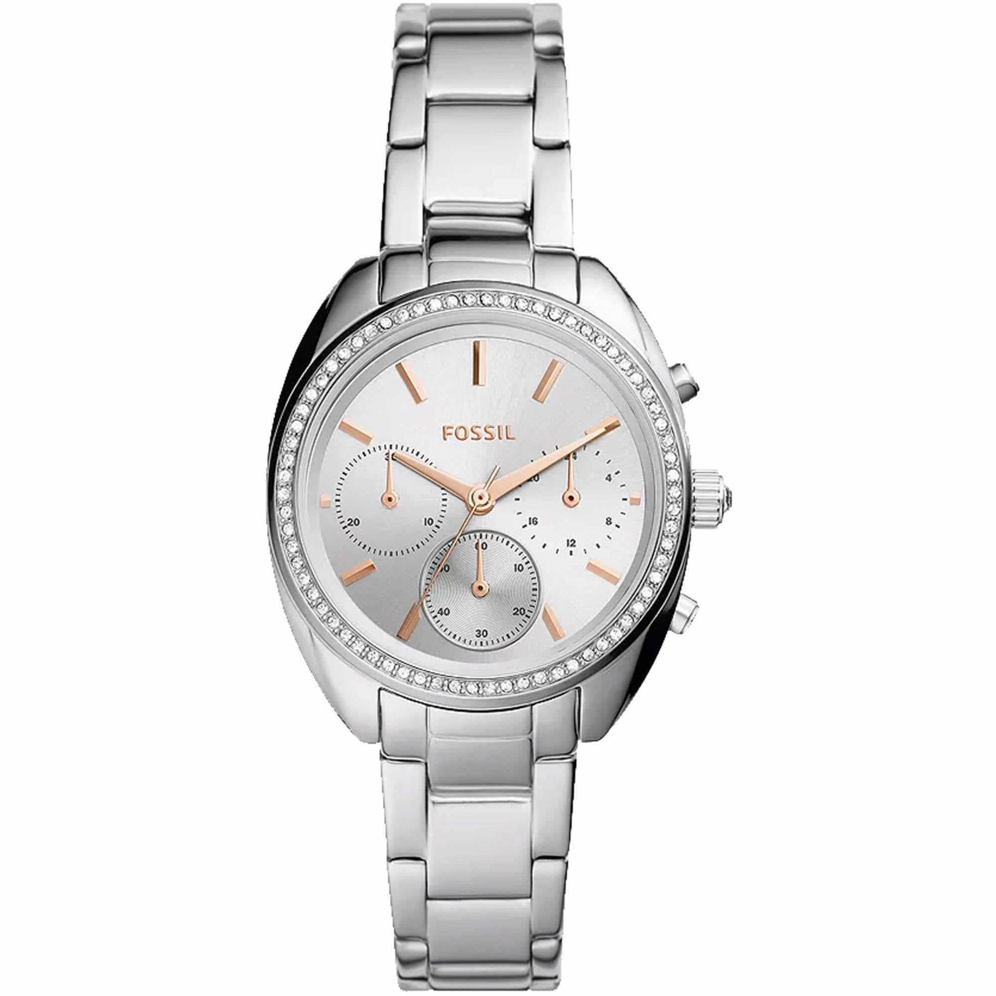Fossil Women's Watch - Vale Quartz Silver Dial Stainless Steel Bracelet | BQ3657