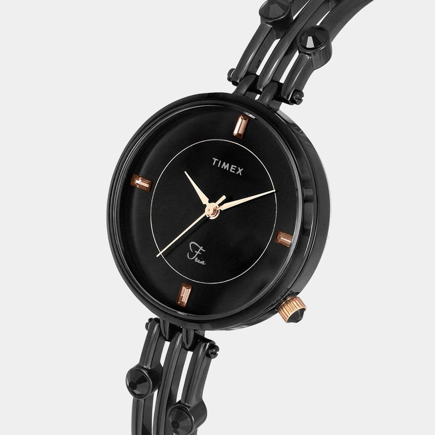 Fria Women Black Analog Stainless Steel Watch TWEL16003