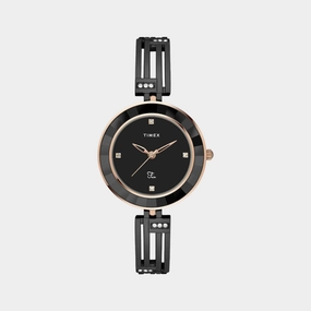 Fria Women Black Analog Stainless Steel Watch TWEL16201