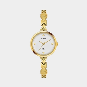 Fria Women's White Analog Brass Watch TWEL18301