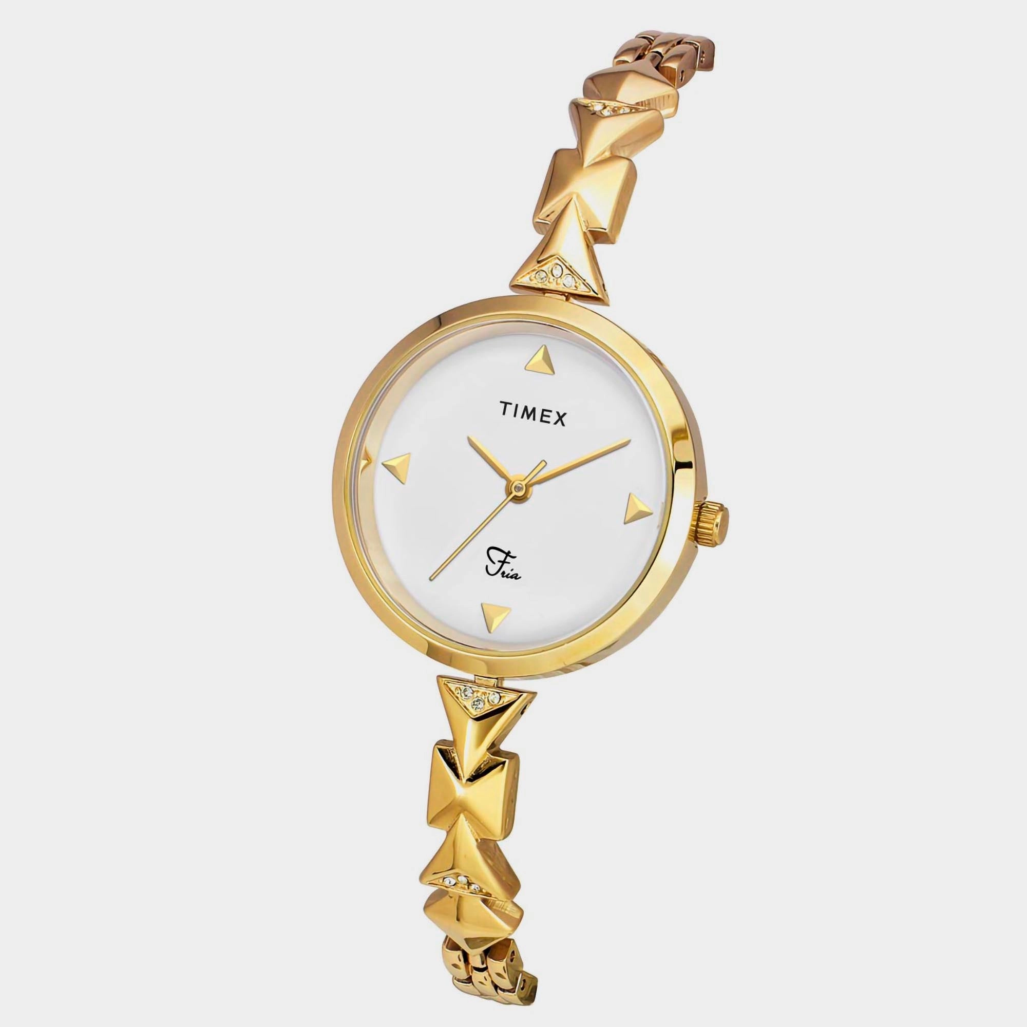 Fria Women's White Analog Brass Watch TWEL18301