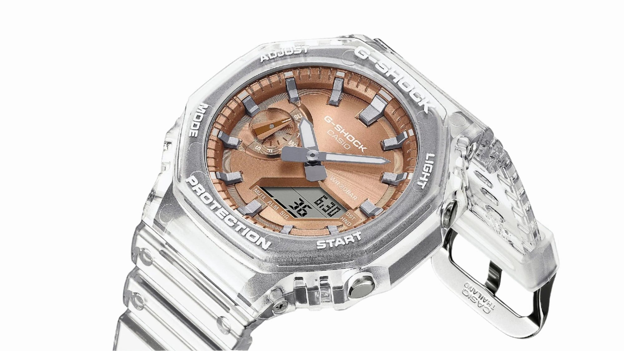G-Shock Analog Digital 2100 Series Transparent Resin Band Watch GA2100BM-7A5