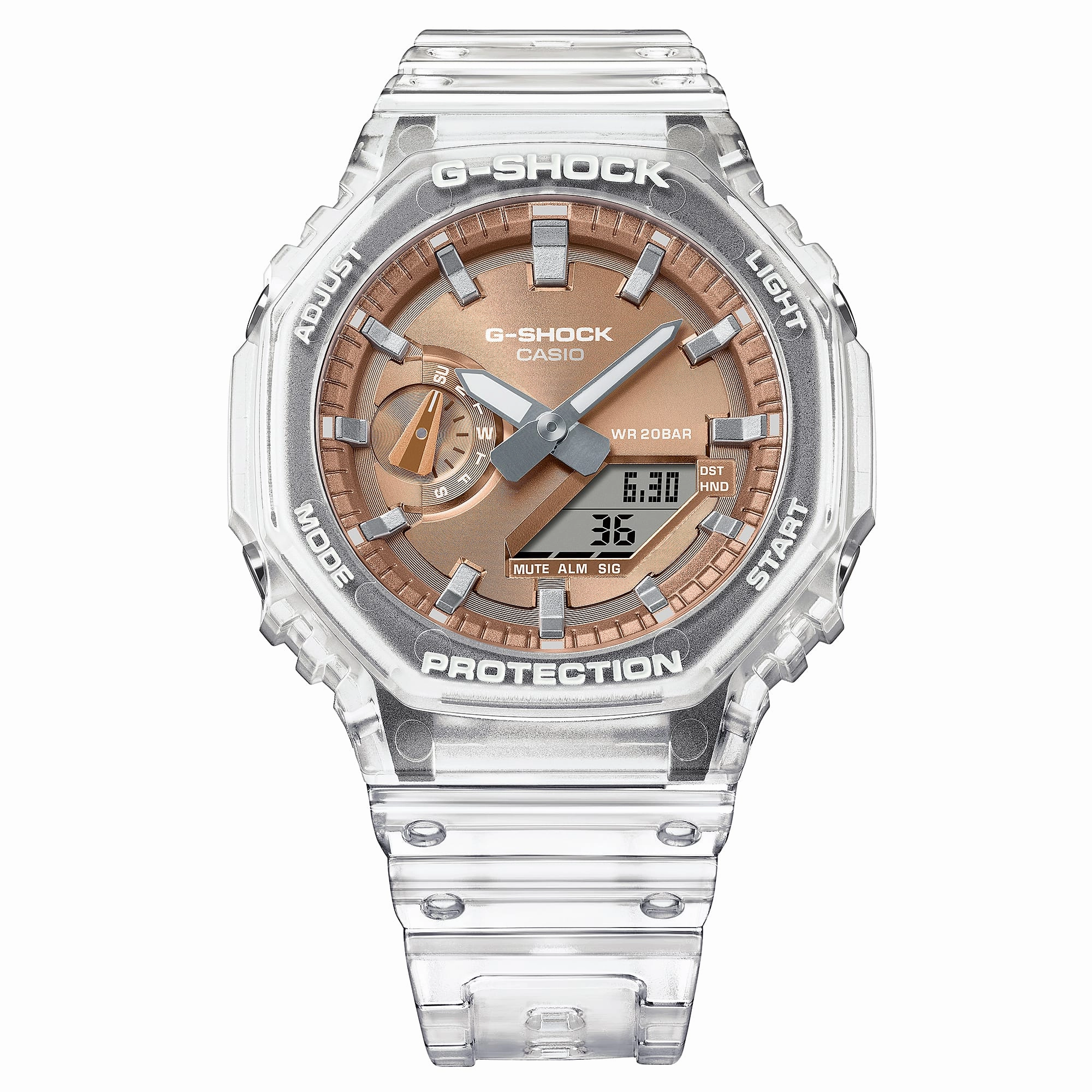G-Shock Analog Digital 2100 Series Transparent Resin Band Watch GA2100BM-7A5