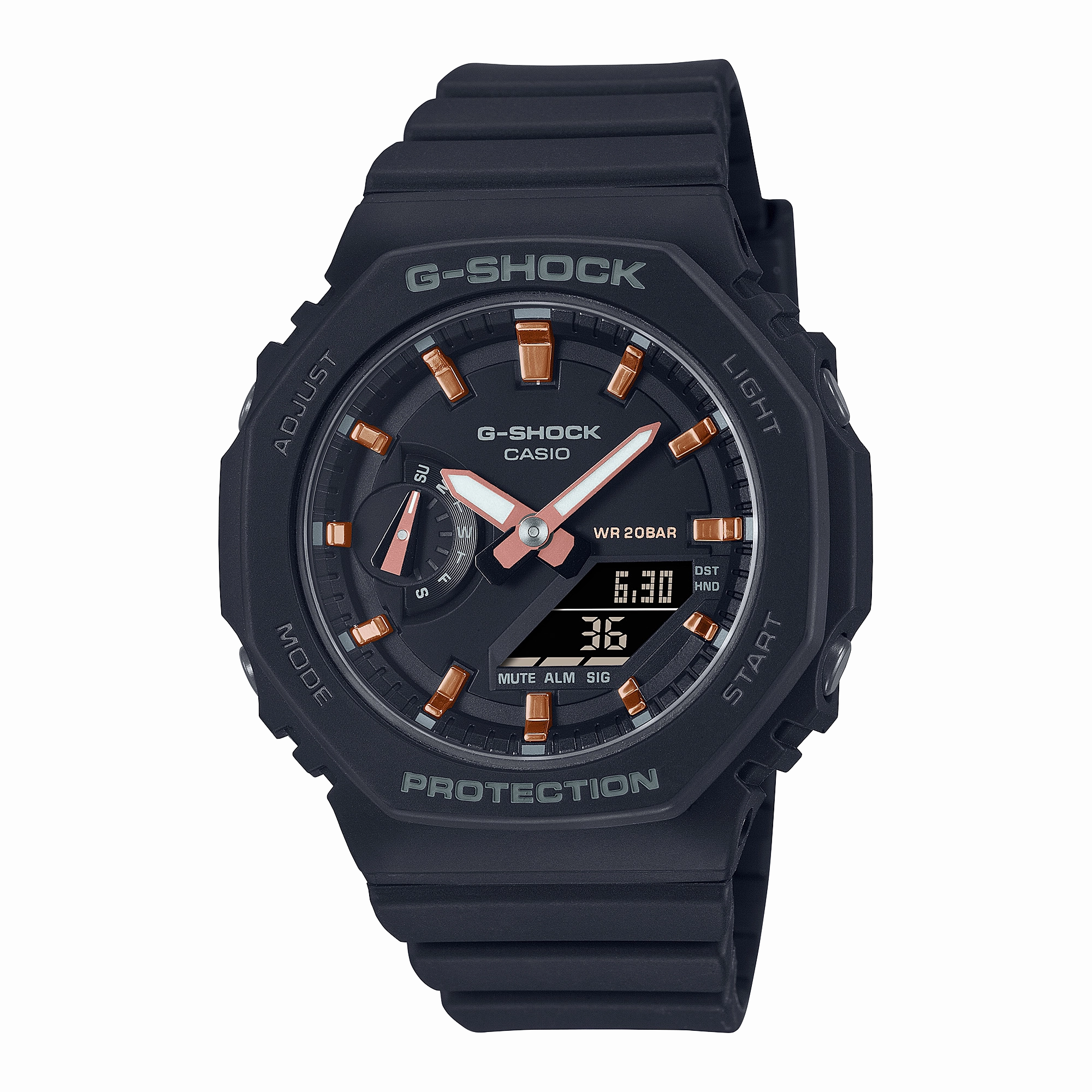 G-Shock Analog Digital DUO 2100 Mid Size Black Resin Band Watch GMAS2100-1A