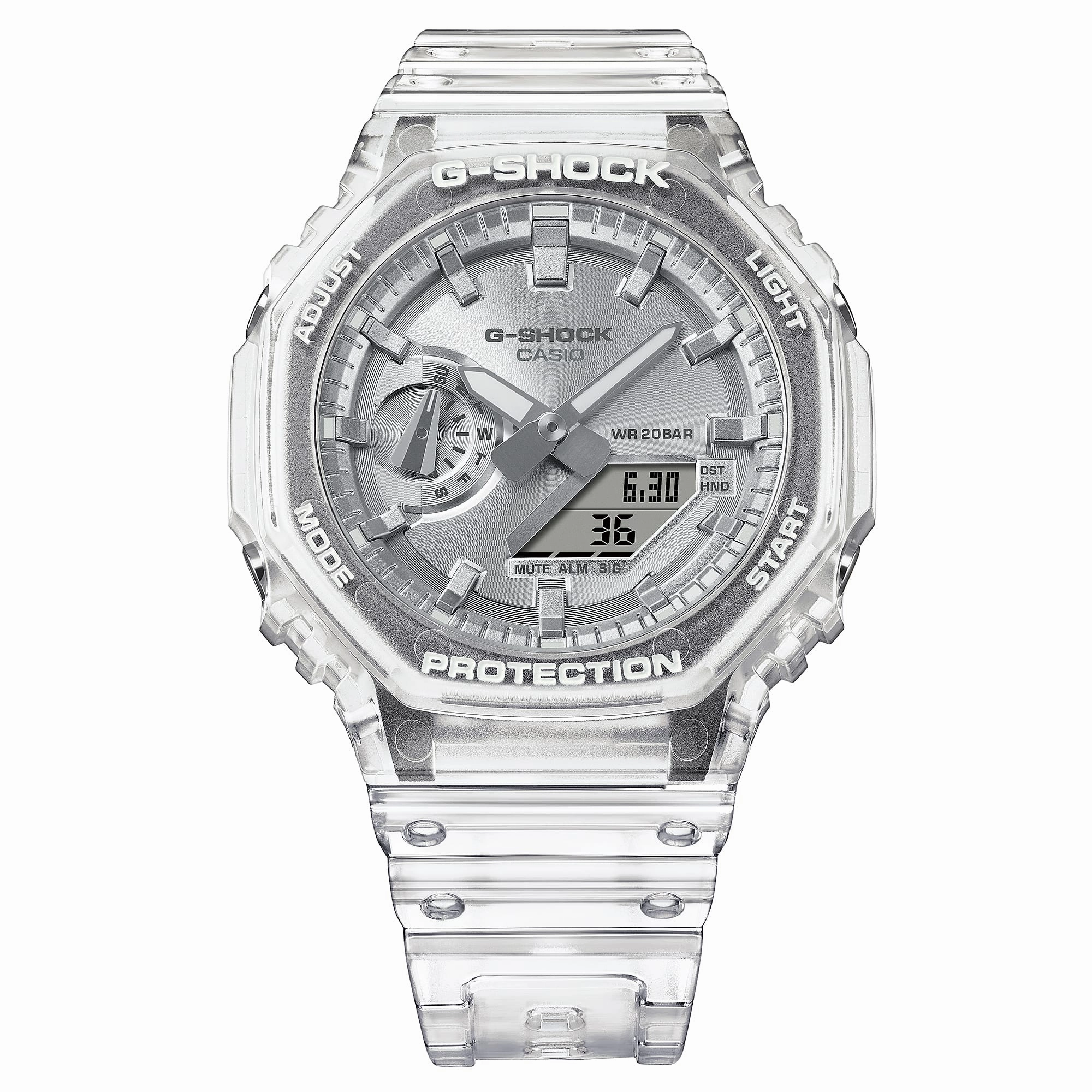 G-Shock Analog Digital Grey Dial Transparent Resin Band GA2100BM-7A8